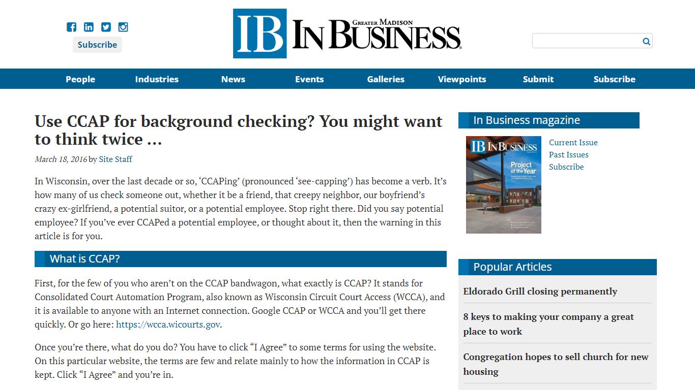 Use CCAP for background checking? You might want to think twice